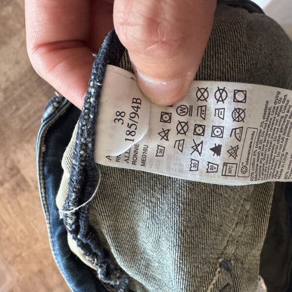 AllSaints Brand Ronnie Style Skinny Cut Stretch Denim Jeans, Medium Blue, 38x30 - Picture 5 of 5